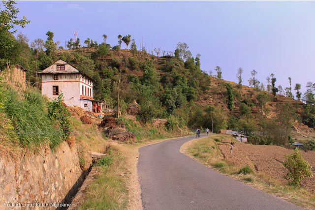 hills, road and home nepal
